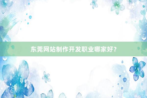东莞网站制作开发职业哪家好？